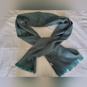 Shuk Arte OS Blue Green Alpaca scarf with fringe